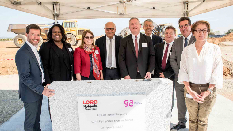 GA Smart Building and the american giant Lord Corporation have laid the first stone for the Fly-By-Wire France industrial real estate complex in Pont-de-l’Isère