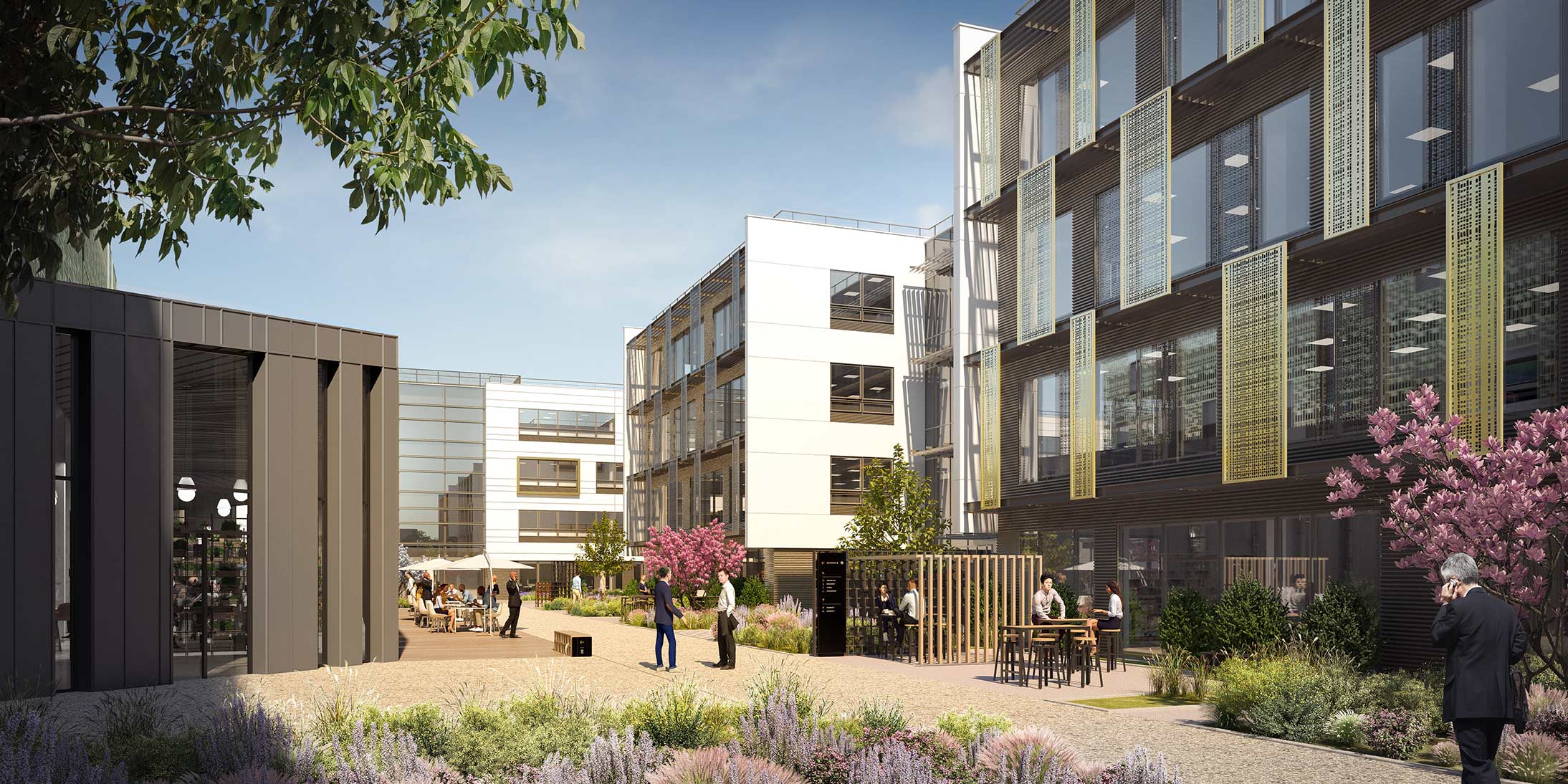 Espaces végétalisés du campus NOW Living Spaces à Toulouse