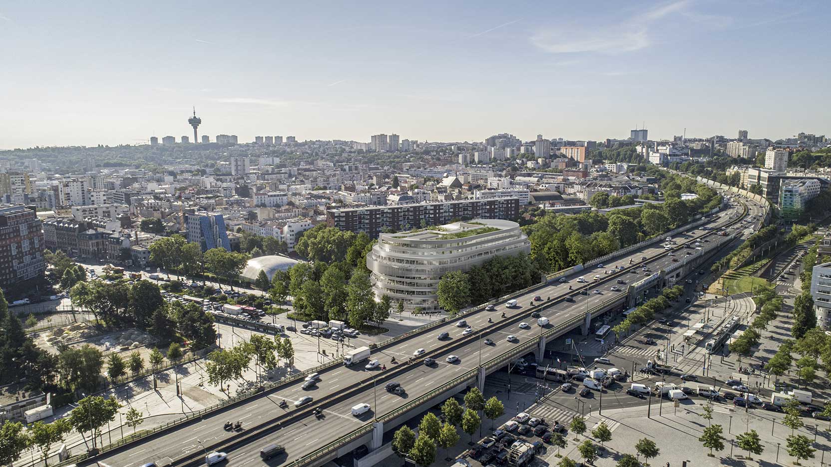La Cité Universelle imaginée par GA Smart Building, promoteur immobilier, est en cours de commercialisation à Paris. L'ensemble immobilier, manifeste de l'accessibilité universelle, offre hôtellerie, santé, coworking, sport.
