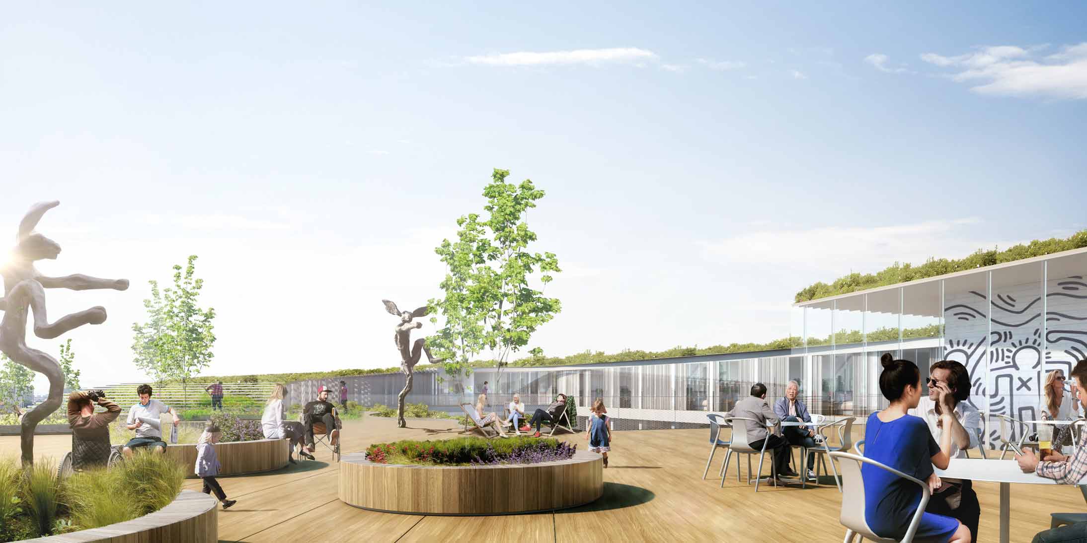 La Cité Universelle offrira un rooftop planté de 1 000 m² dont la production agricole alimentera le restaurant en rez-de-chaussée. Le projet a été imaginé par GA Smart Building avec Baumschlager Eberle Architekten et Inedit Architecture.