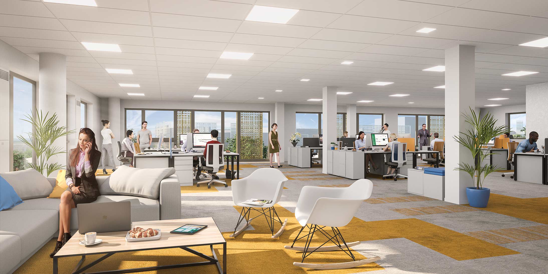 Le campus NOW Living Spaces à Toulouse est un immobilier de bureau réalisé par le Groupe GA à vendre ou à louer.