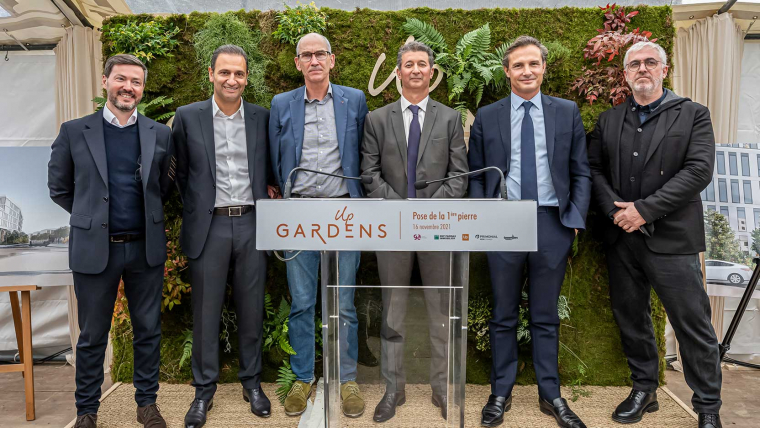 BNP Paribas Immobilier and GA Smart Building lay the foundation stone for the future Up Group head office in Gennevilliers, France