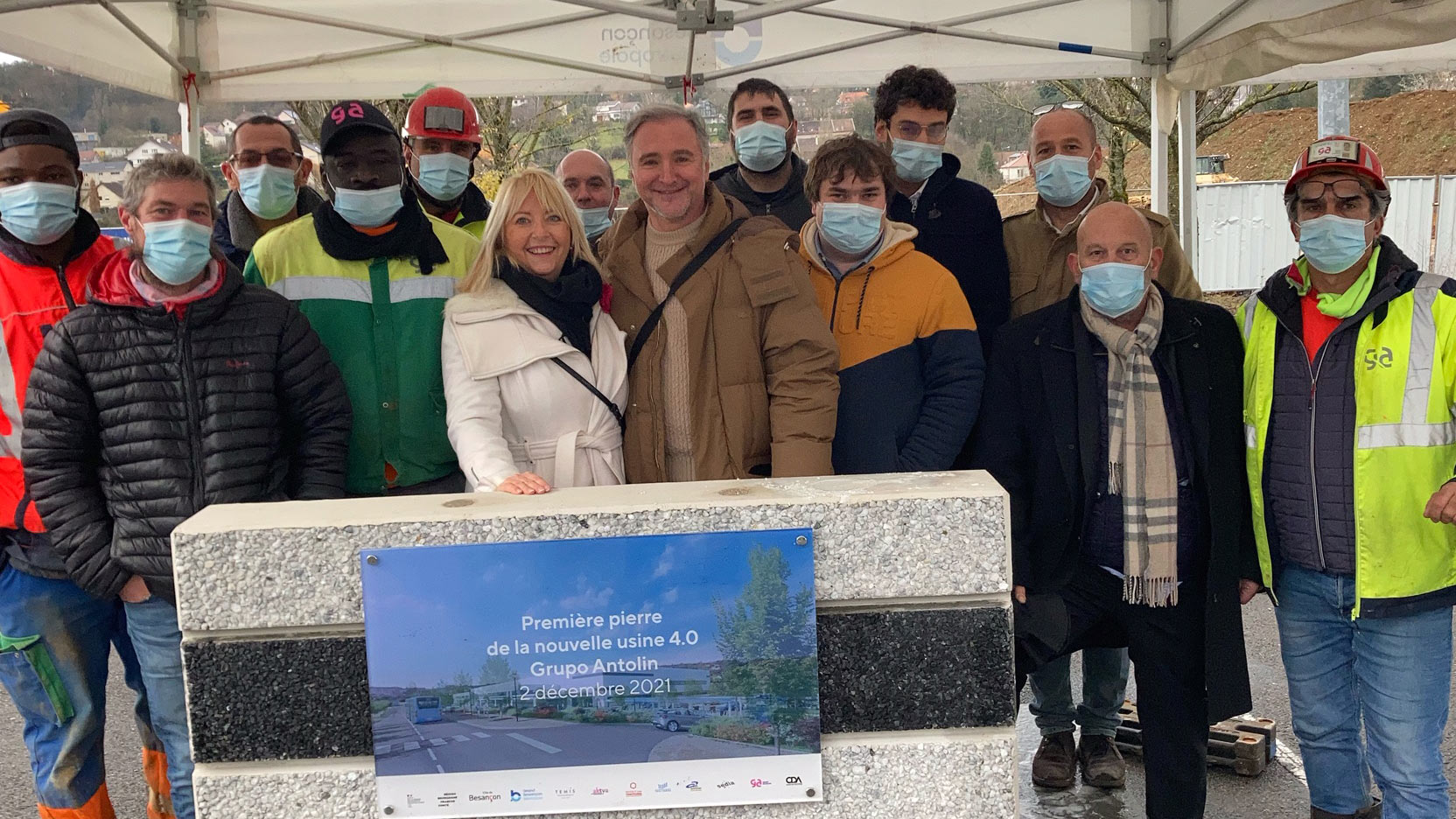 The first stone of the 22,000 m² mixed industrial and tertiary complex for Aktya in Besançon has been laid!