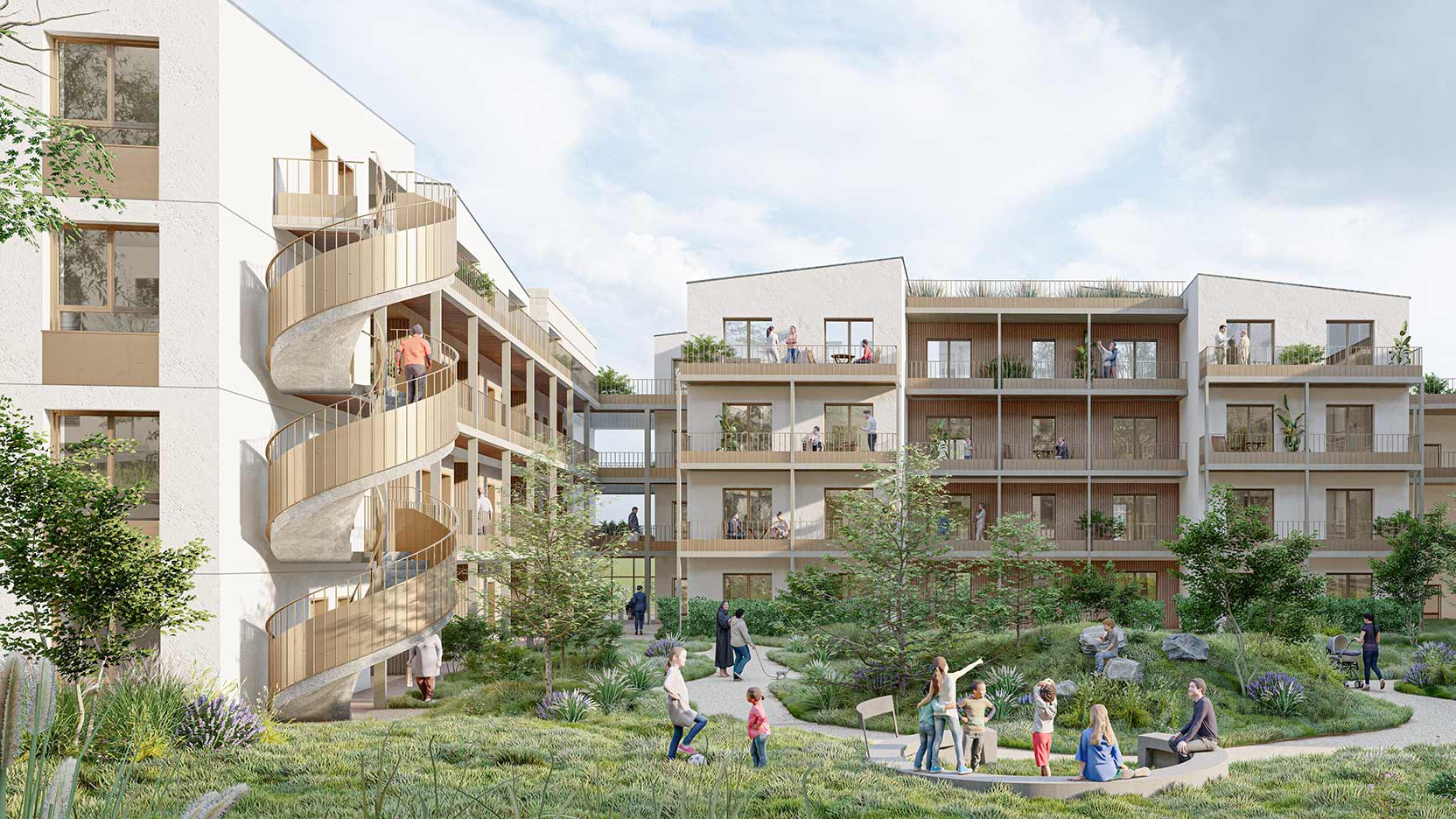 Sharing the aim of developing off-site construction, Grand Paris Aménagement and GA Smart Building are designing and building the first off-site timber showcase for 60 family homes for first-time buyers in Saint-Cyr-l’École.