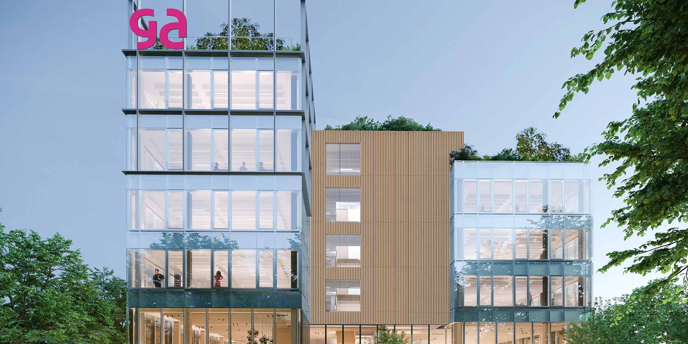 Façade du futur siège social de GA Smart Building, un projet manifeste d’une nouvelle génération d’immeuble décarboné