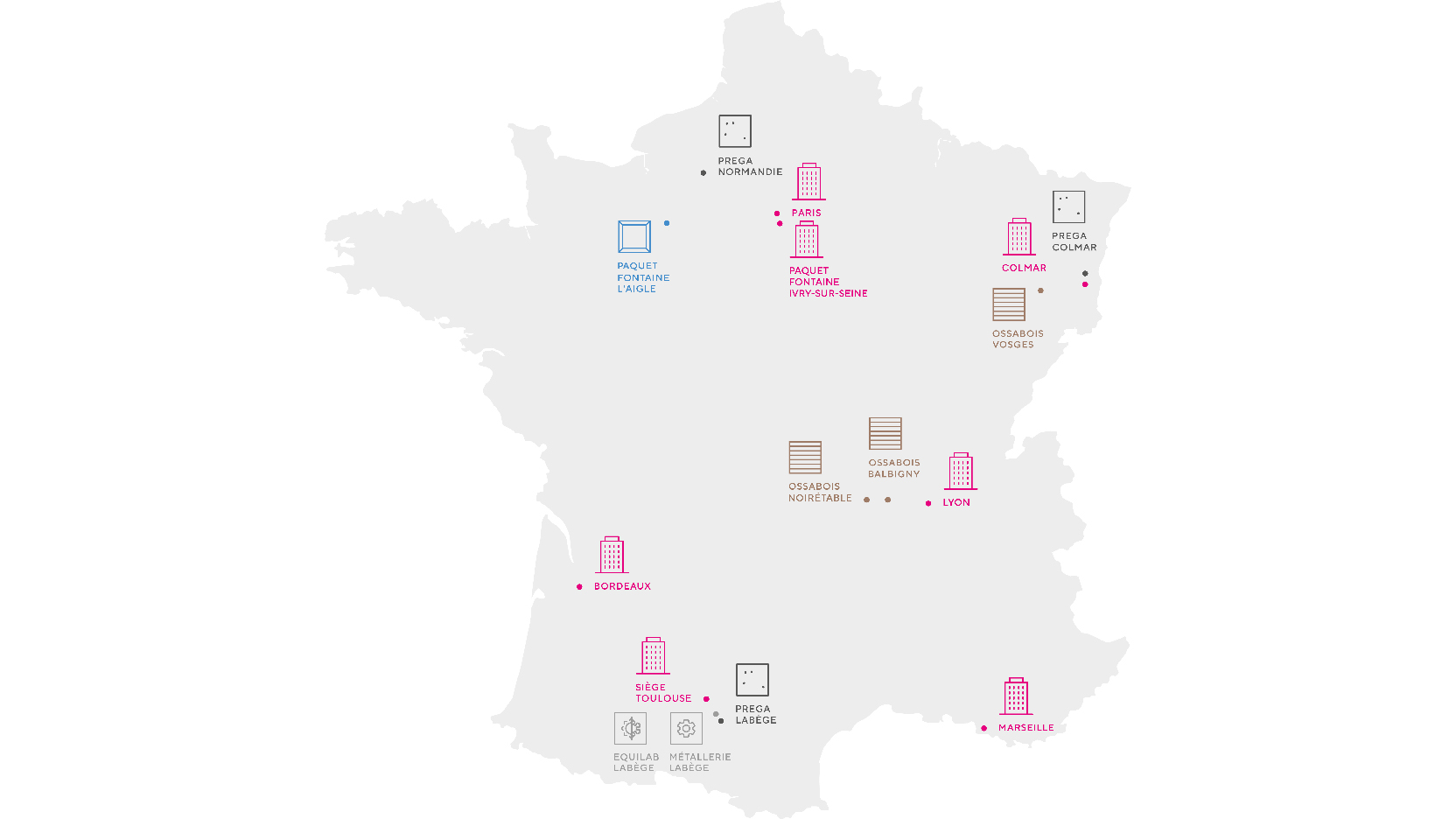 Découvrez les implantations du Groupe GA en France et le savoir-faire industriel déployé sur tout le territoire français.