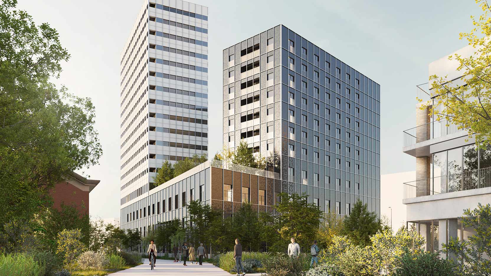 9000 m² de programme mixte au coeur d’Ivry Confluences dans un contexte de renouvellement urbain.