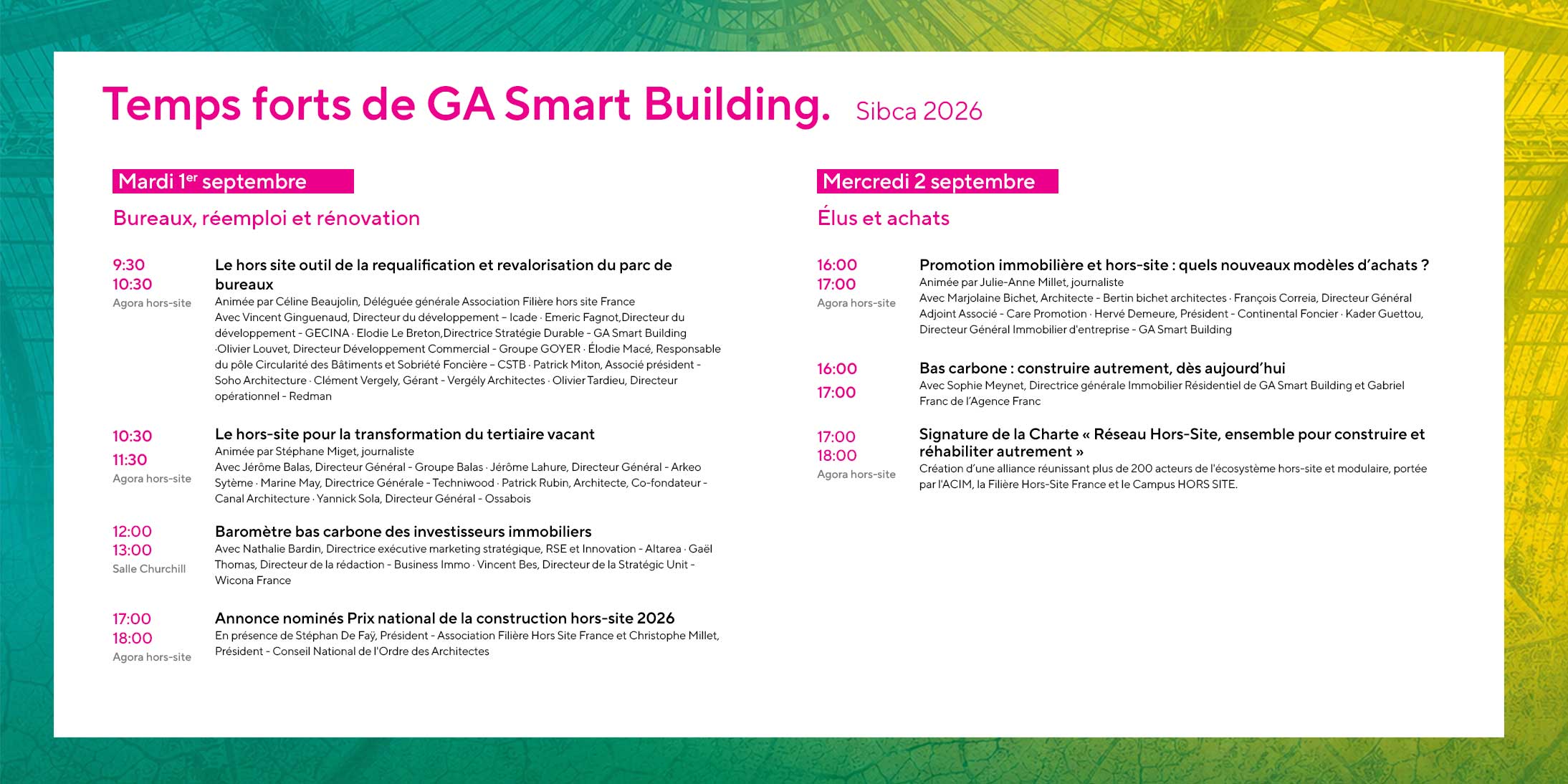 Temps forts GA Smart Building au Sibca 2026, le Salon de l'Immobilier Bas Carbone